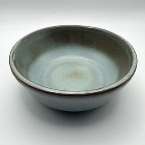 Frankoma Cereal Bowl 6in Blue Prairie Green Moss Vintage Pottery 6X Dish